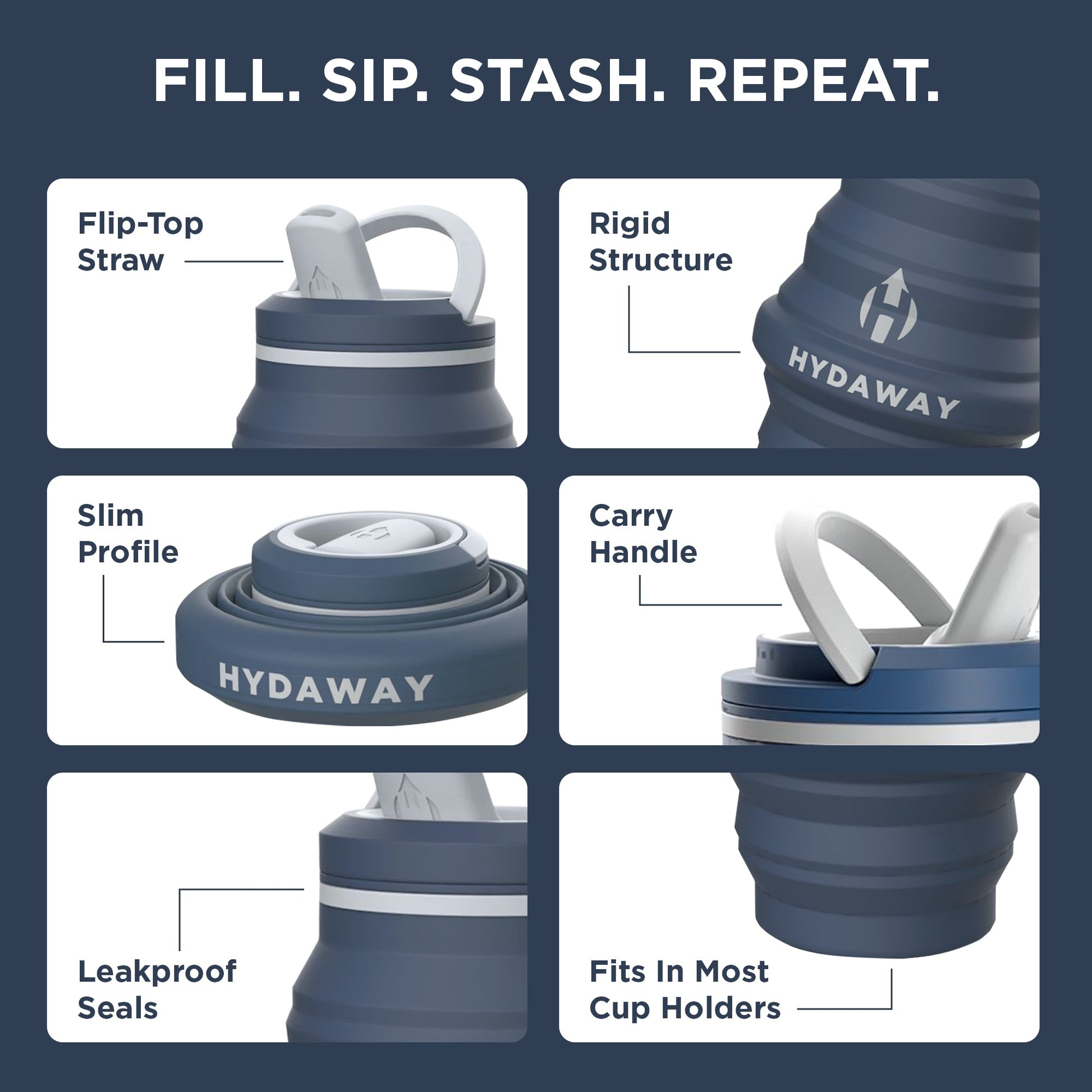 HYDAWAY Collapsible Water Bottle | 17oz