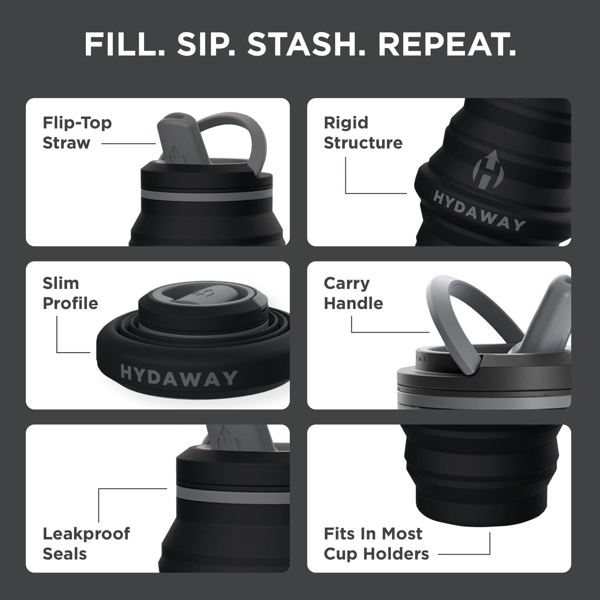 HYDAWAY Collapsible Water Bottle | 17oz