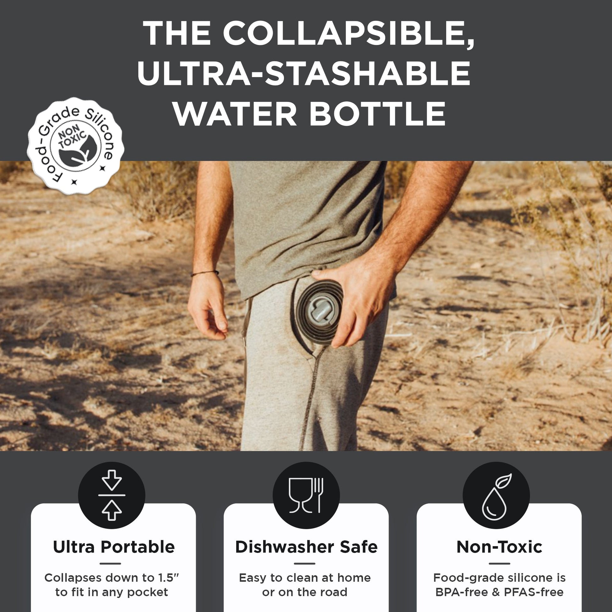 HYDAWAY Collapsible Water Bottle | 25oz