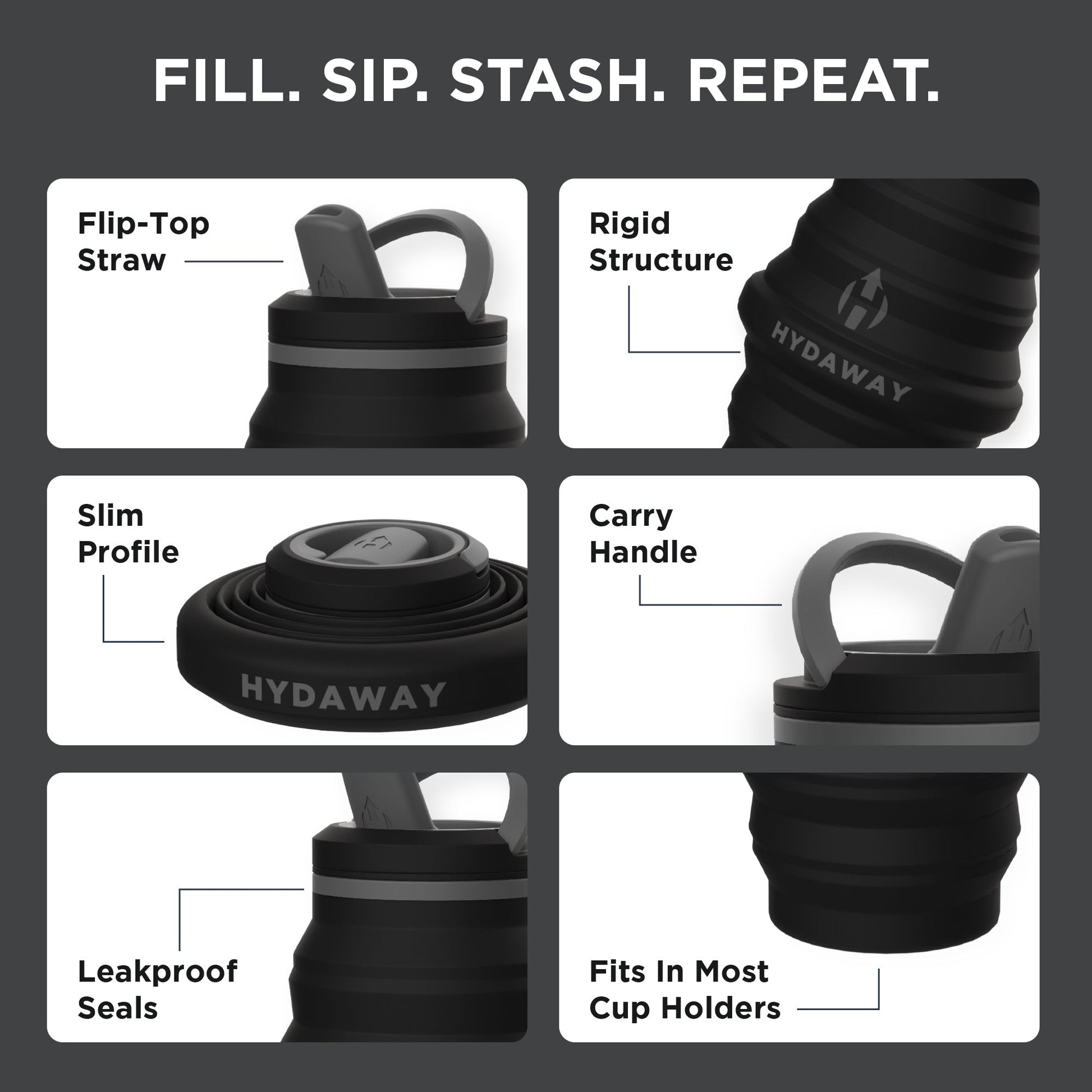 HYDAWAY Collapsible Water Bottle | 25oz