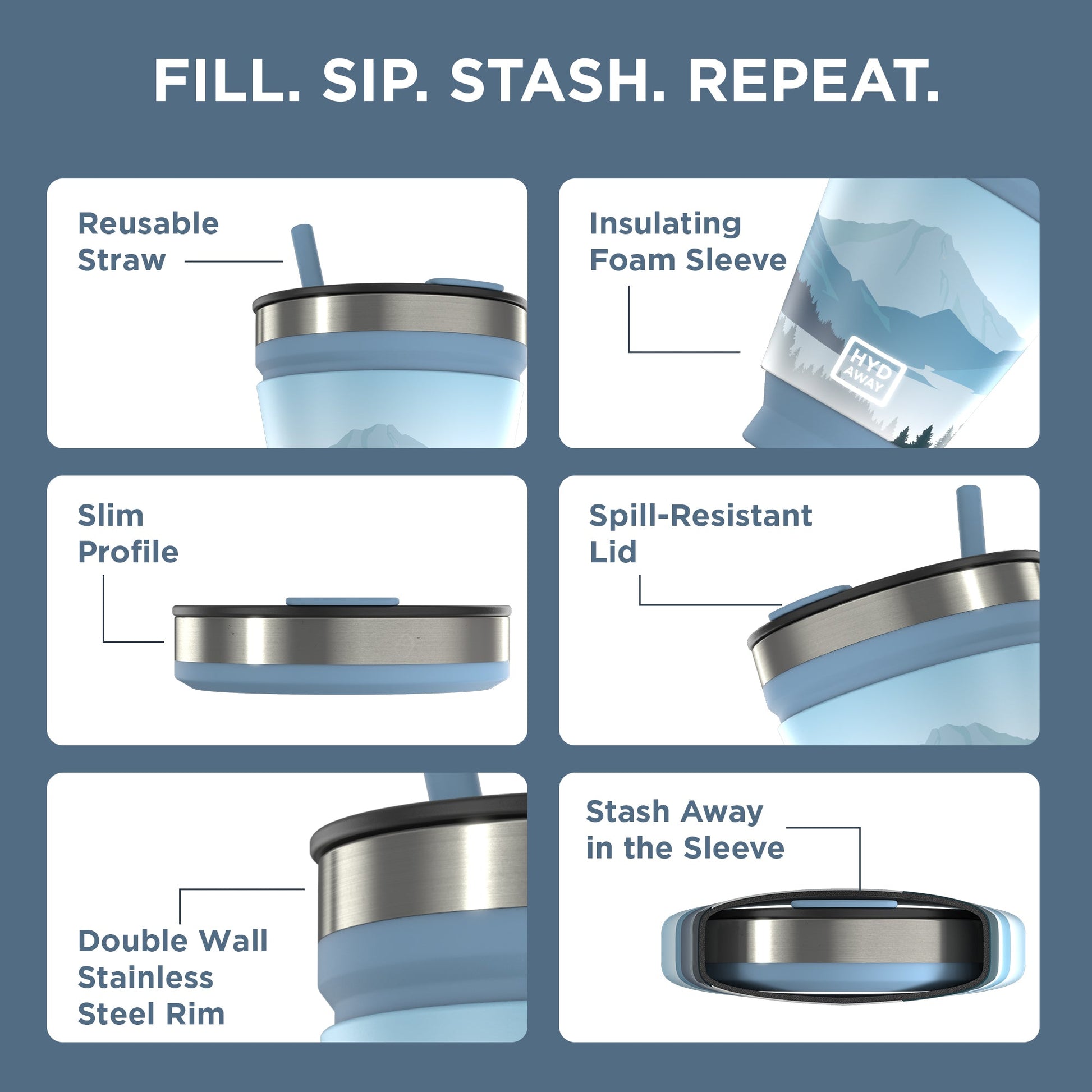 HYDAWAY Collapsible Insulated Drink Tumbler