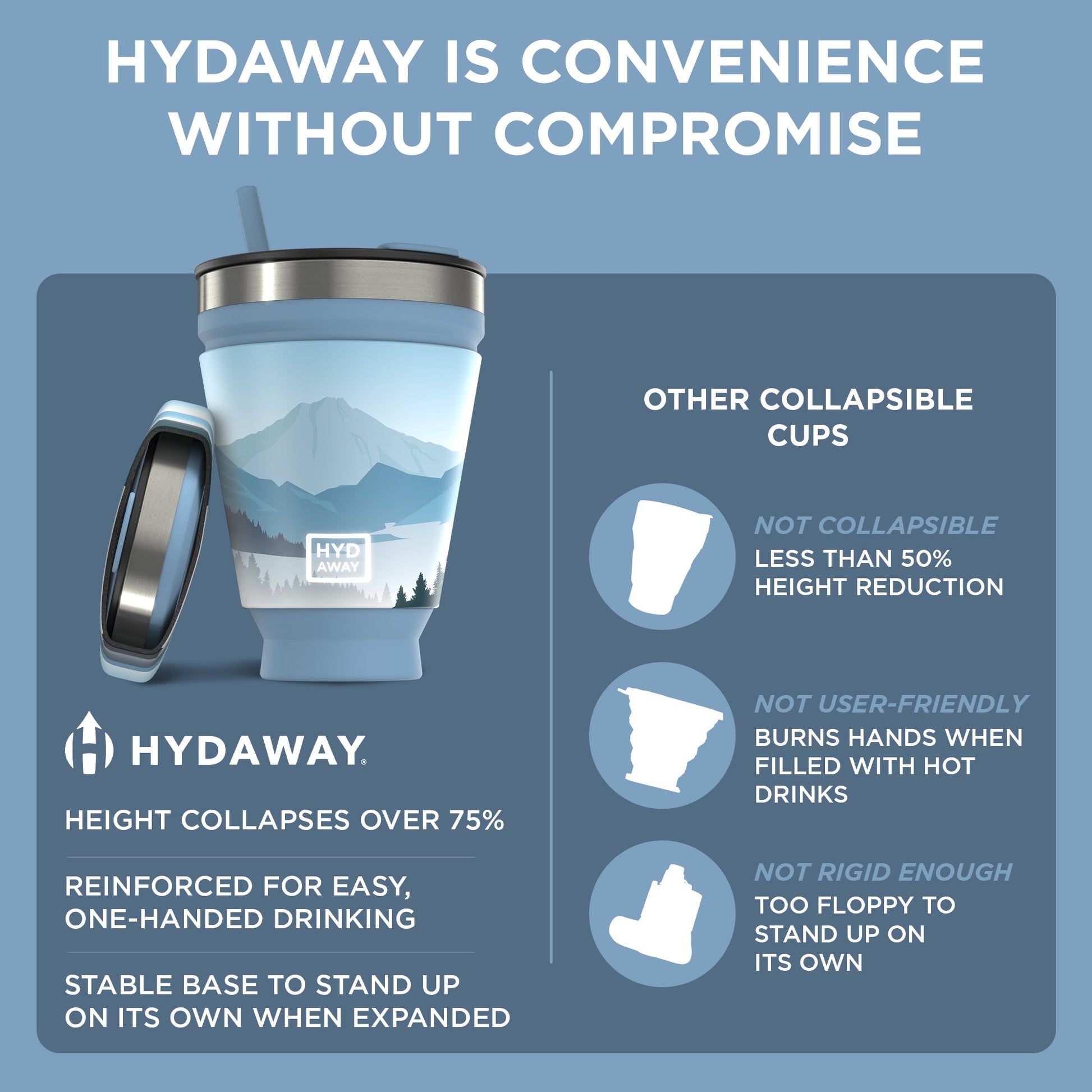 HYDAWAY Collapsible Insulated Drink Tumbler