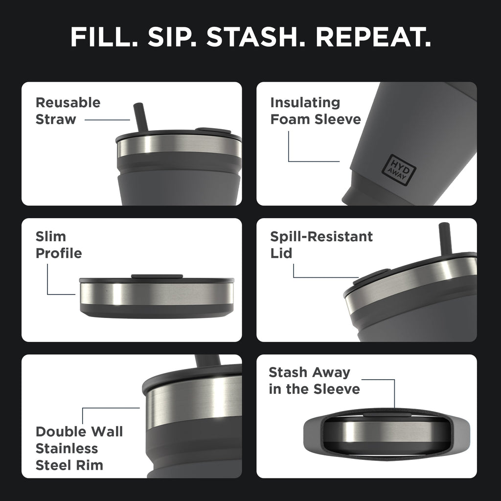 HYDAWAY Collapsible Insulated Drink Tumbler