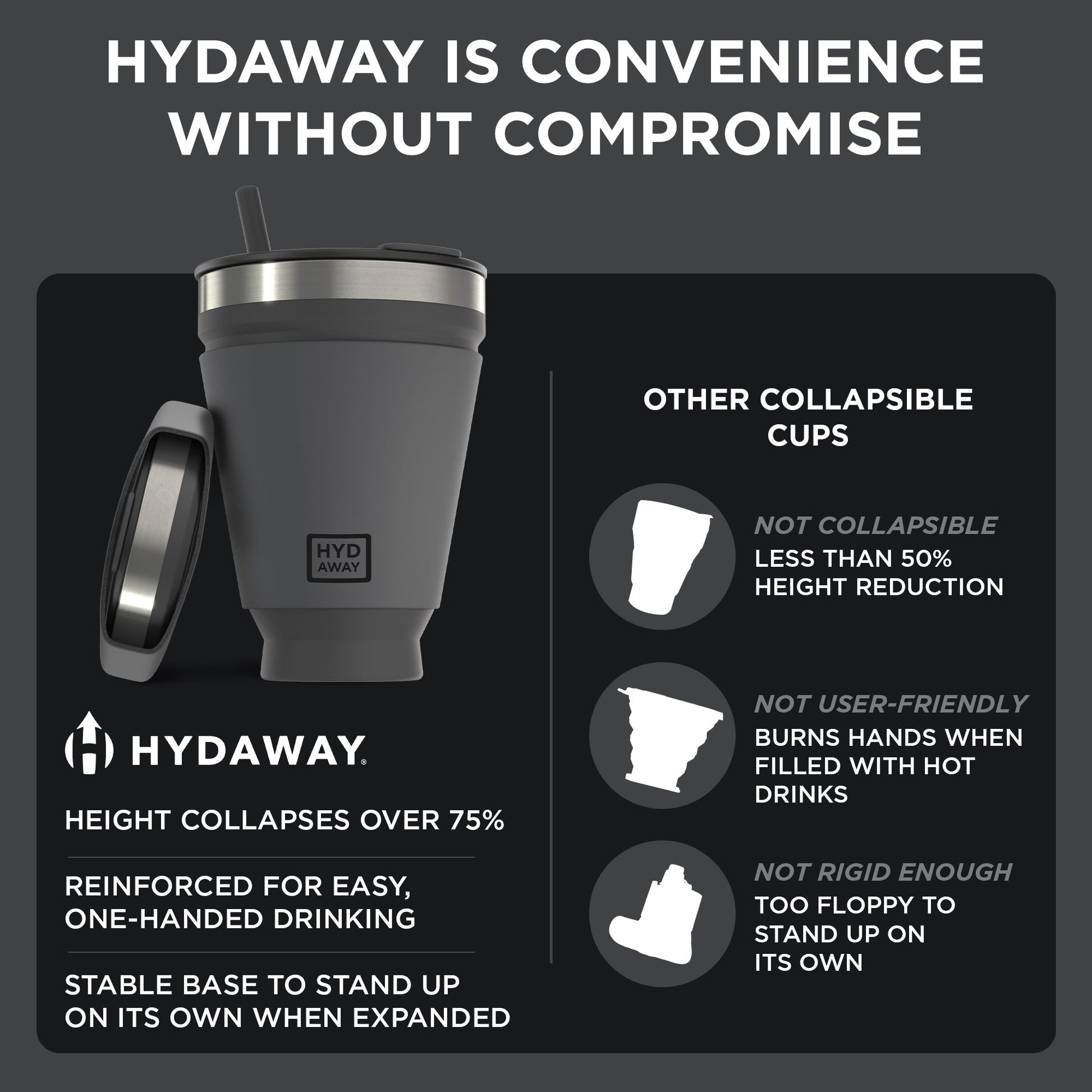 HYDAWAY Collapsible Insulated Drink Tumbler