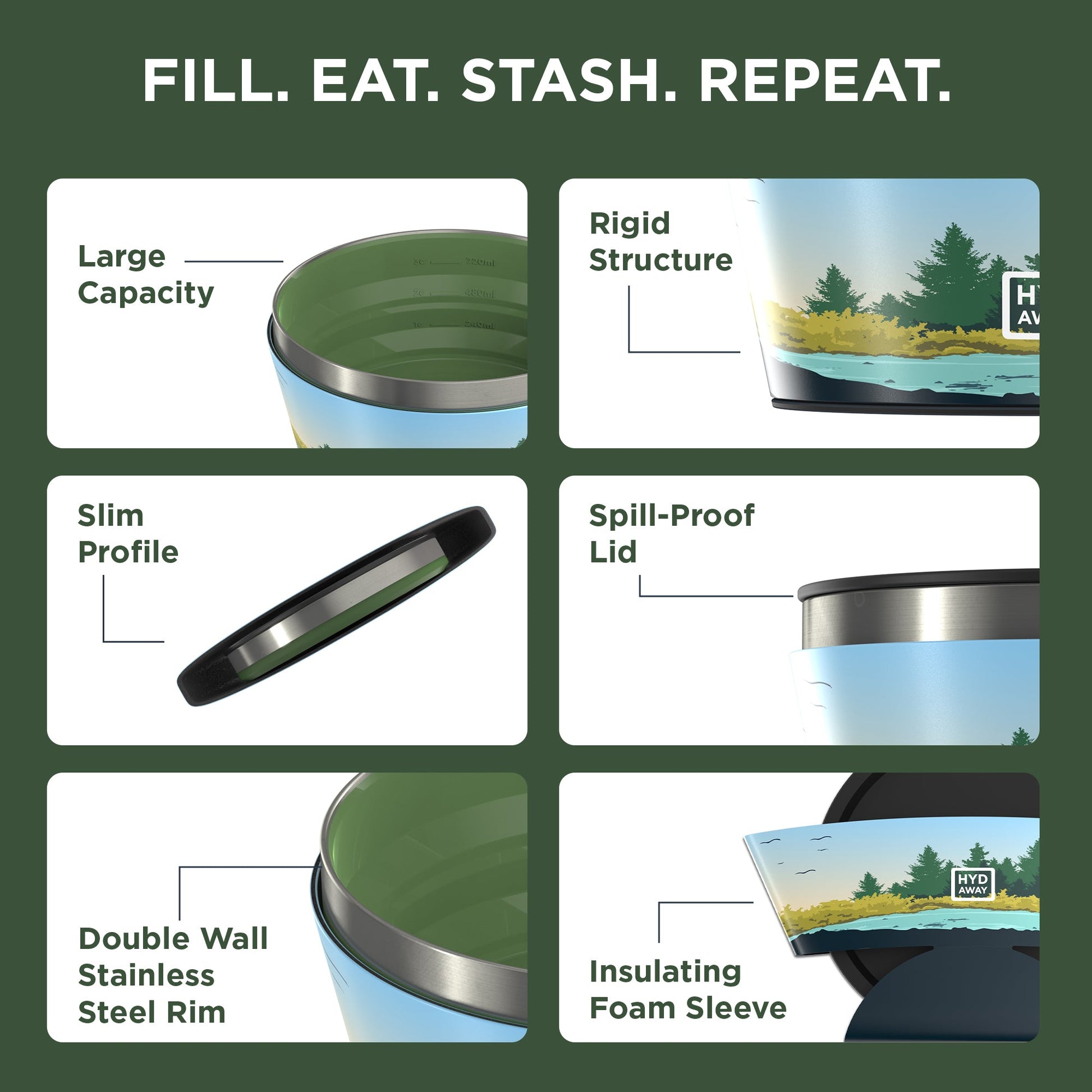 HYDAWAY Collapsible Insulated Bowl | 1-Quart