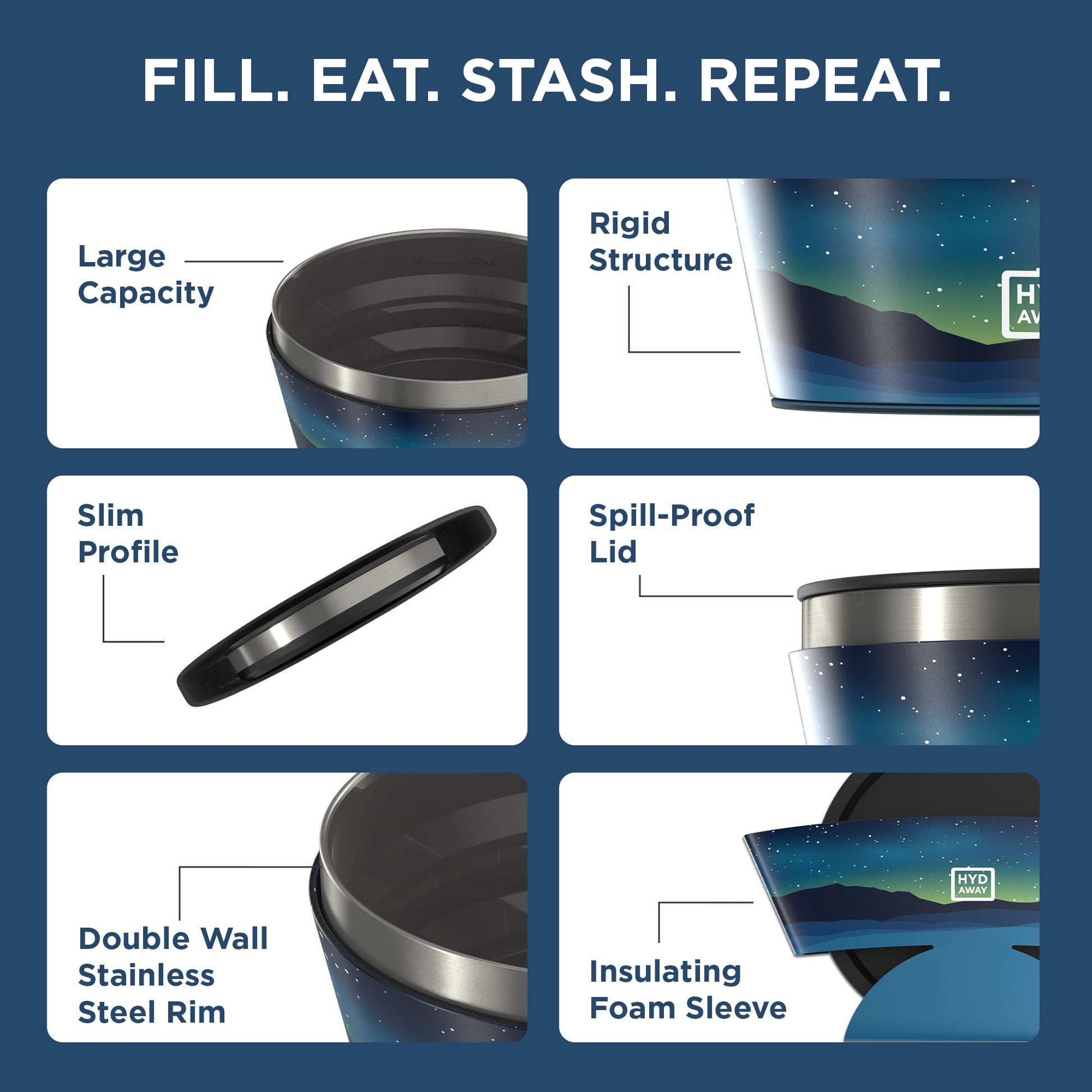 HYDAWAY Collapsible Insulated Bowl | 1-Quart