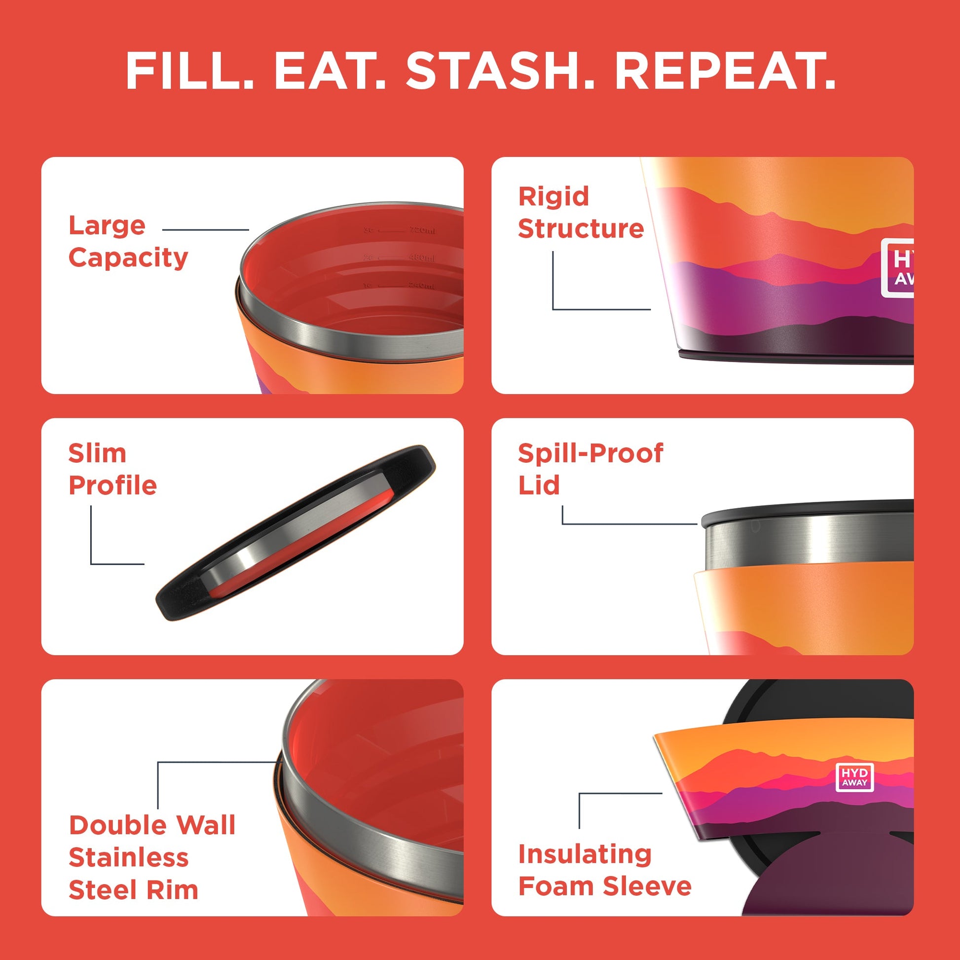 HYDAWAY Collapsible Insulated Bowl | 1-Quart