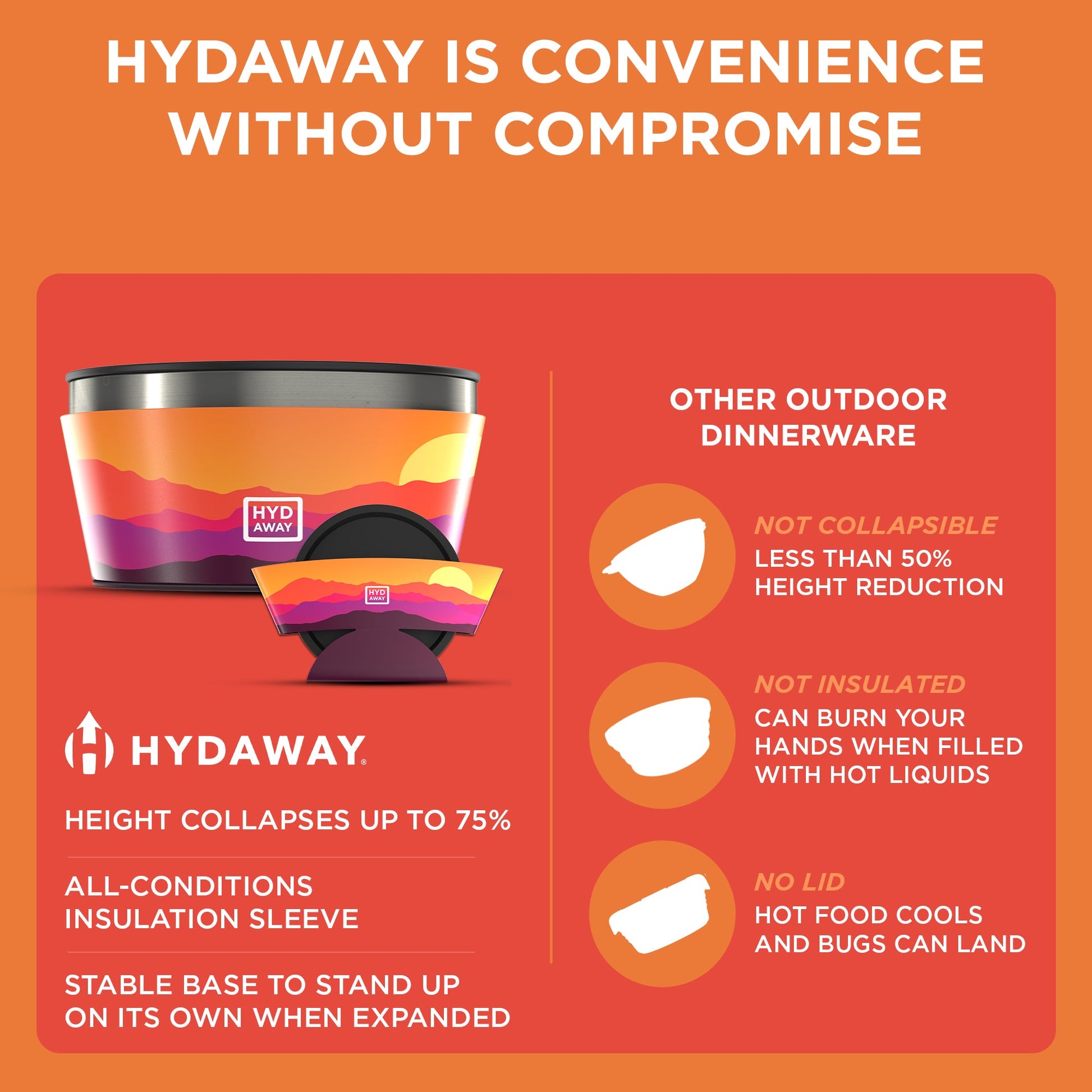 HYDAWAY Collapsible Insulated Bowl | 1-Quart