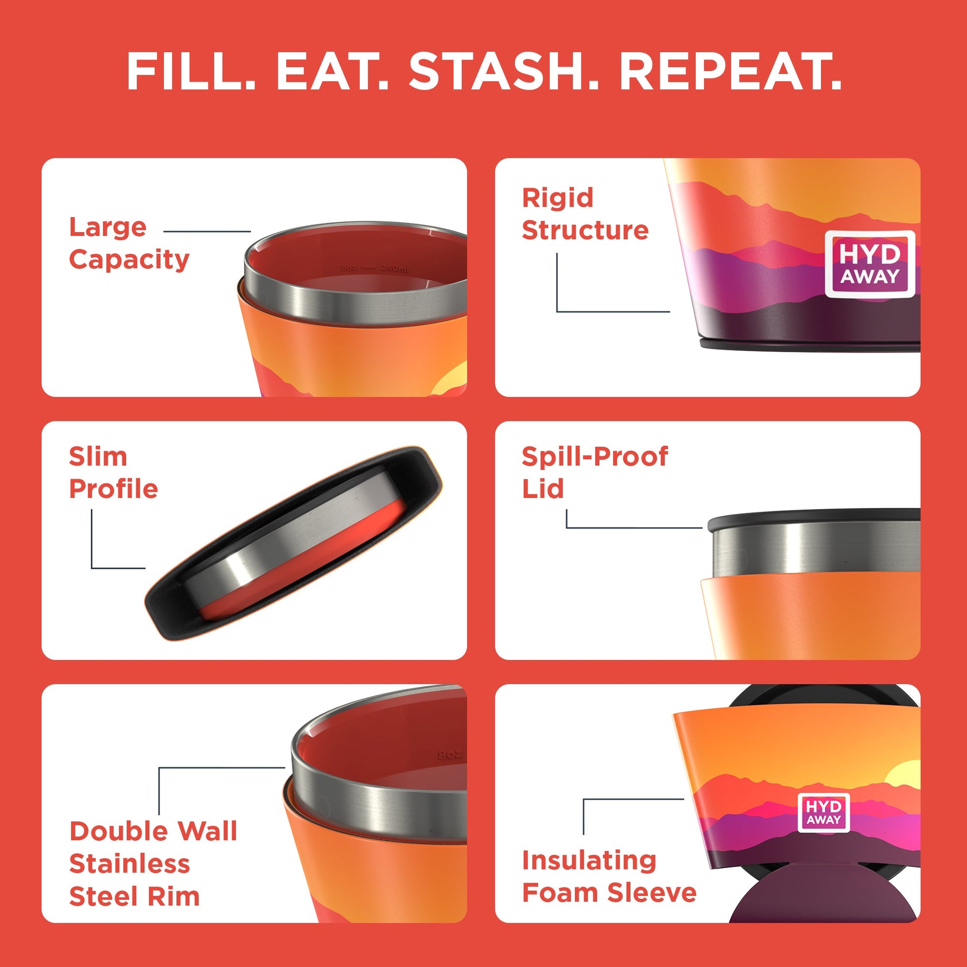 HYDAWAY Collapsible Insulated Bowl | 1.5-Cup