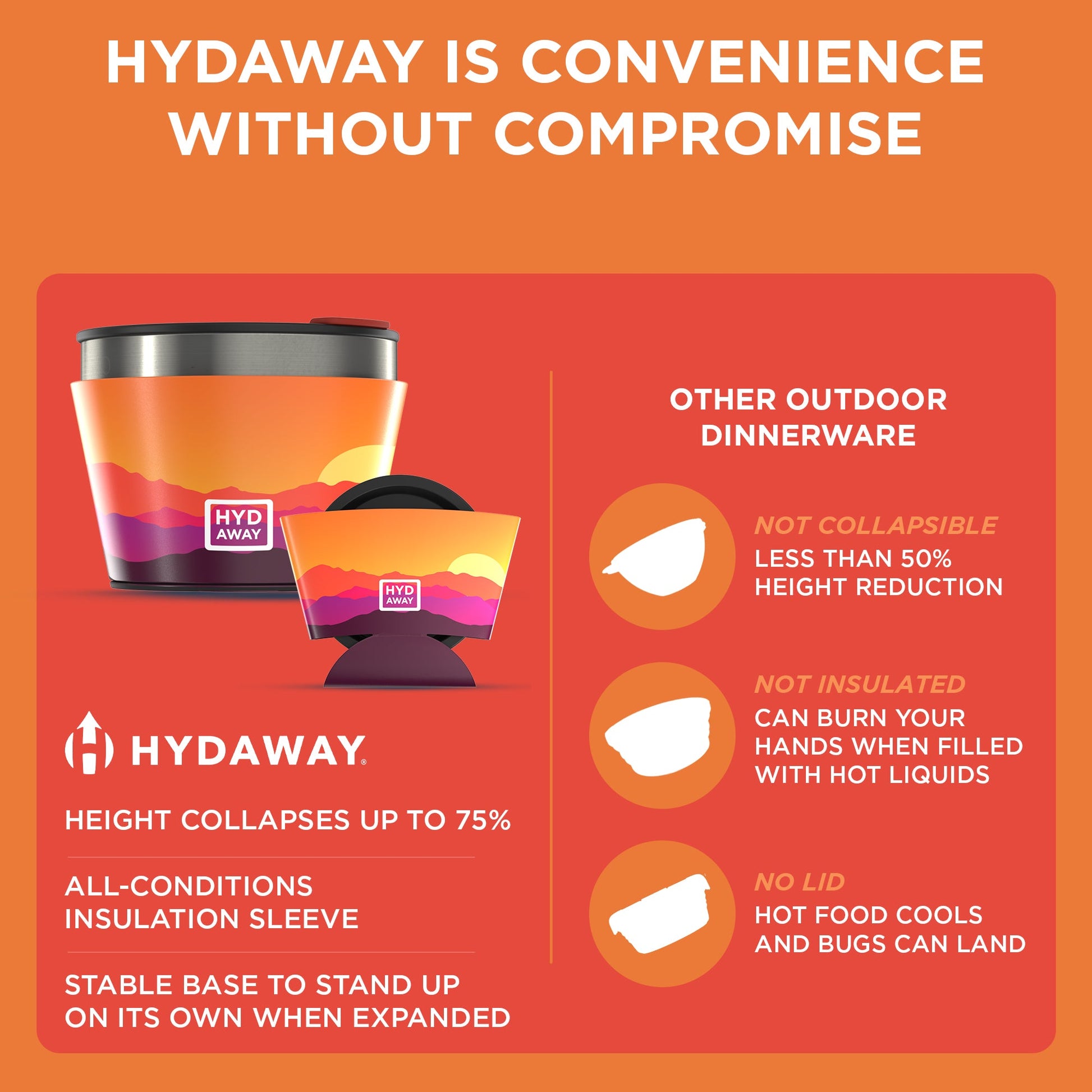 HYDAWAY Collapsible Insulated Bowl | 1.5-Cup