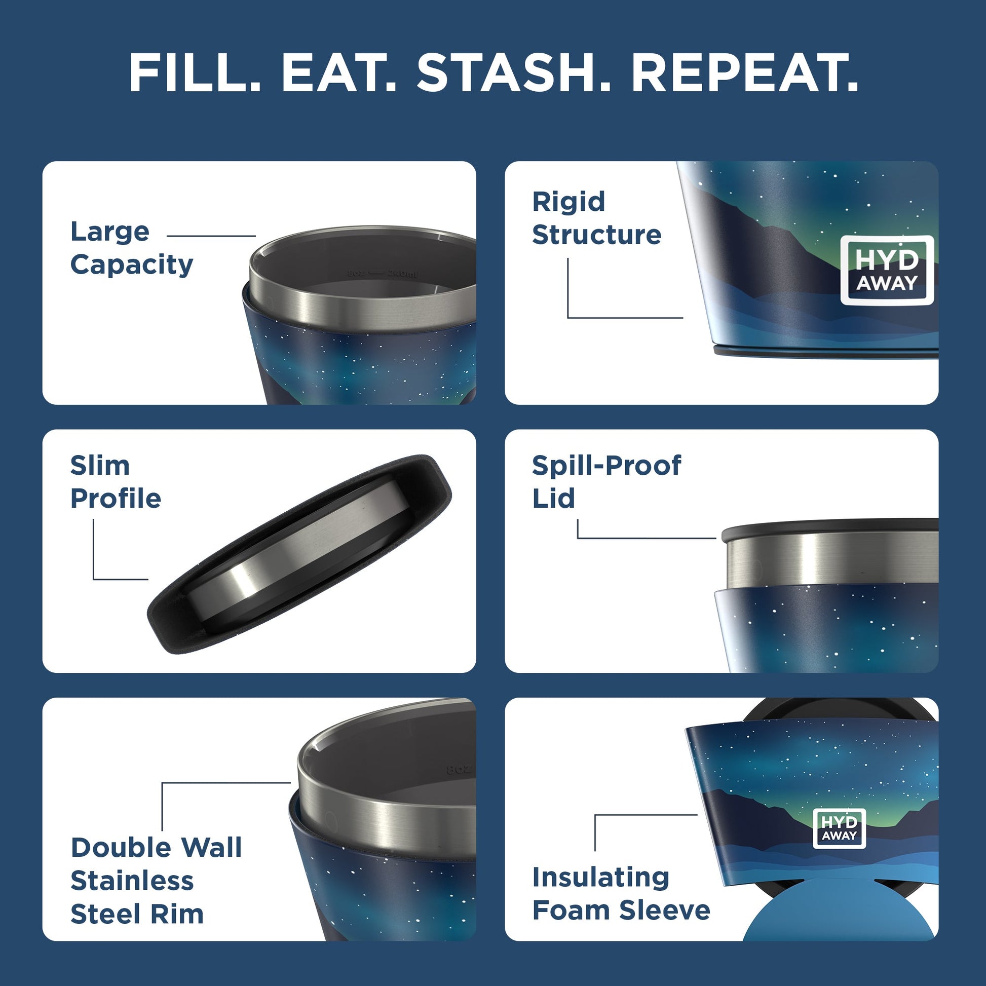 HYDAWAY Collapsible Insulated Bowl | 1.5-Cup