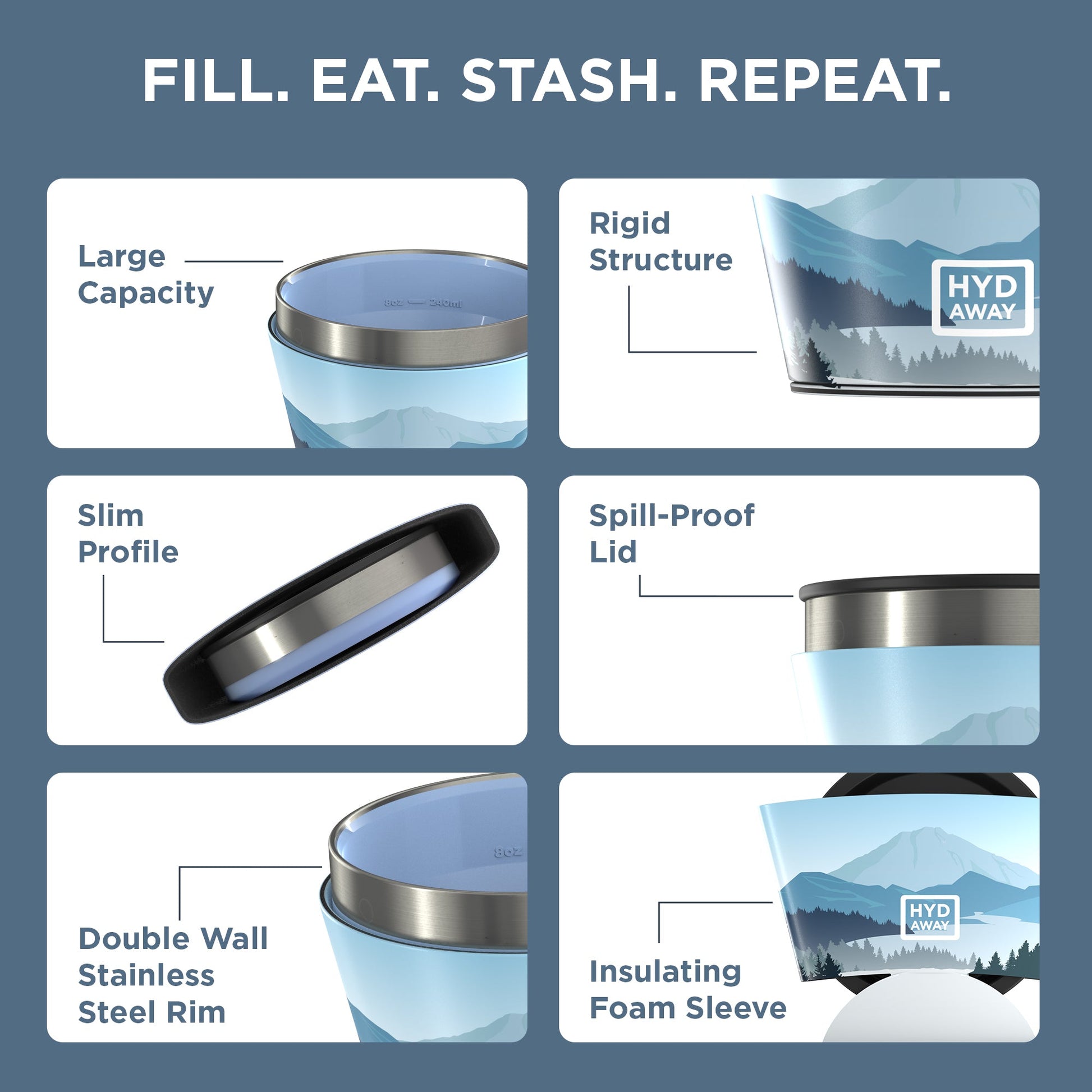 HYDAWAY Collapsible Insulated Bowl | 1.5-Cup