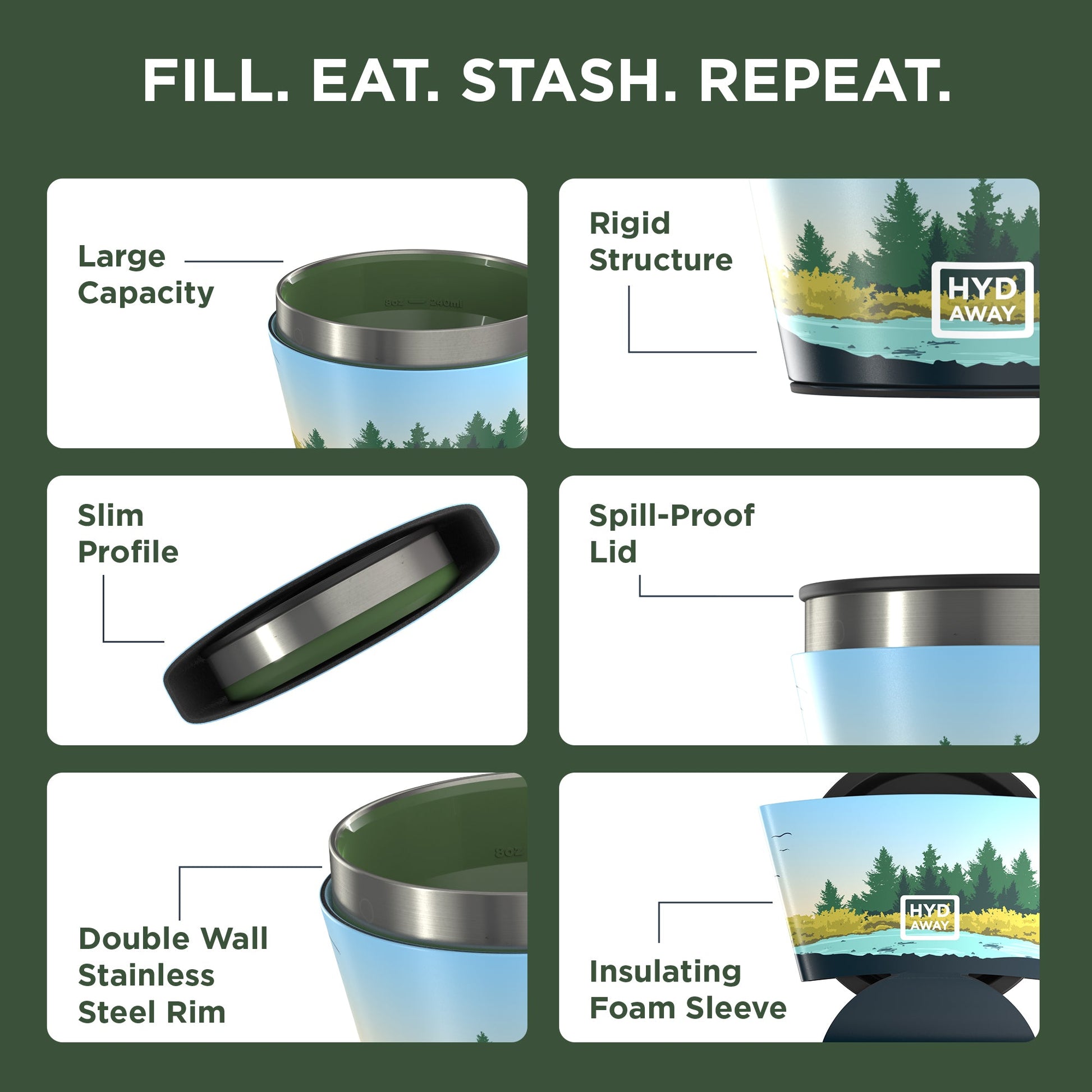 HYDAWAY Collapsible Insulated Bowl | 1.5-Cup