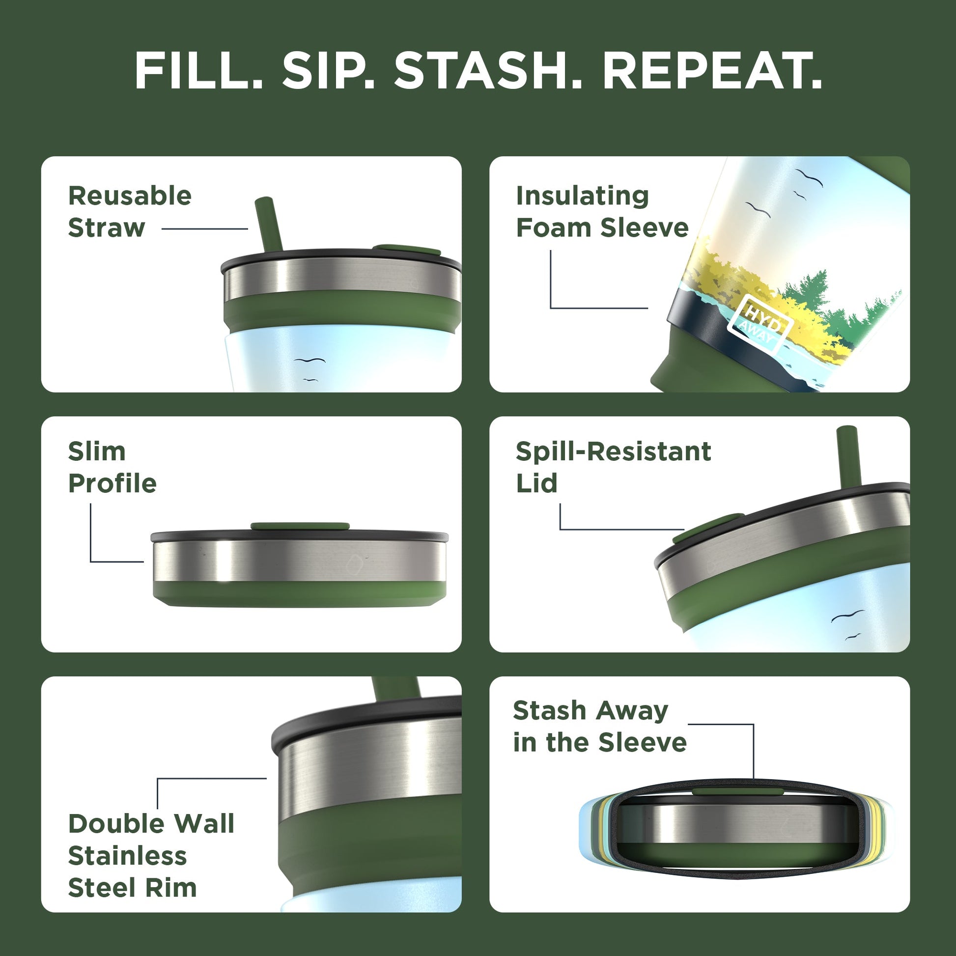 HYDAWAY Collapsible Insulated Drink Tumbler