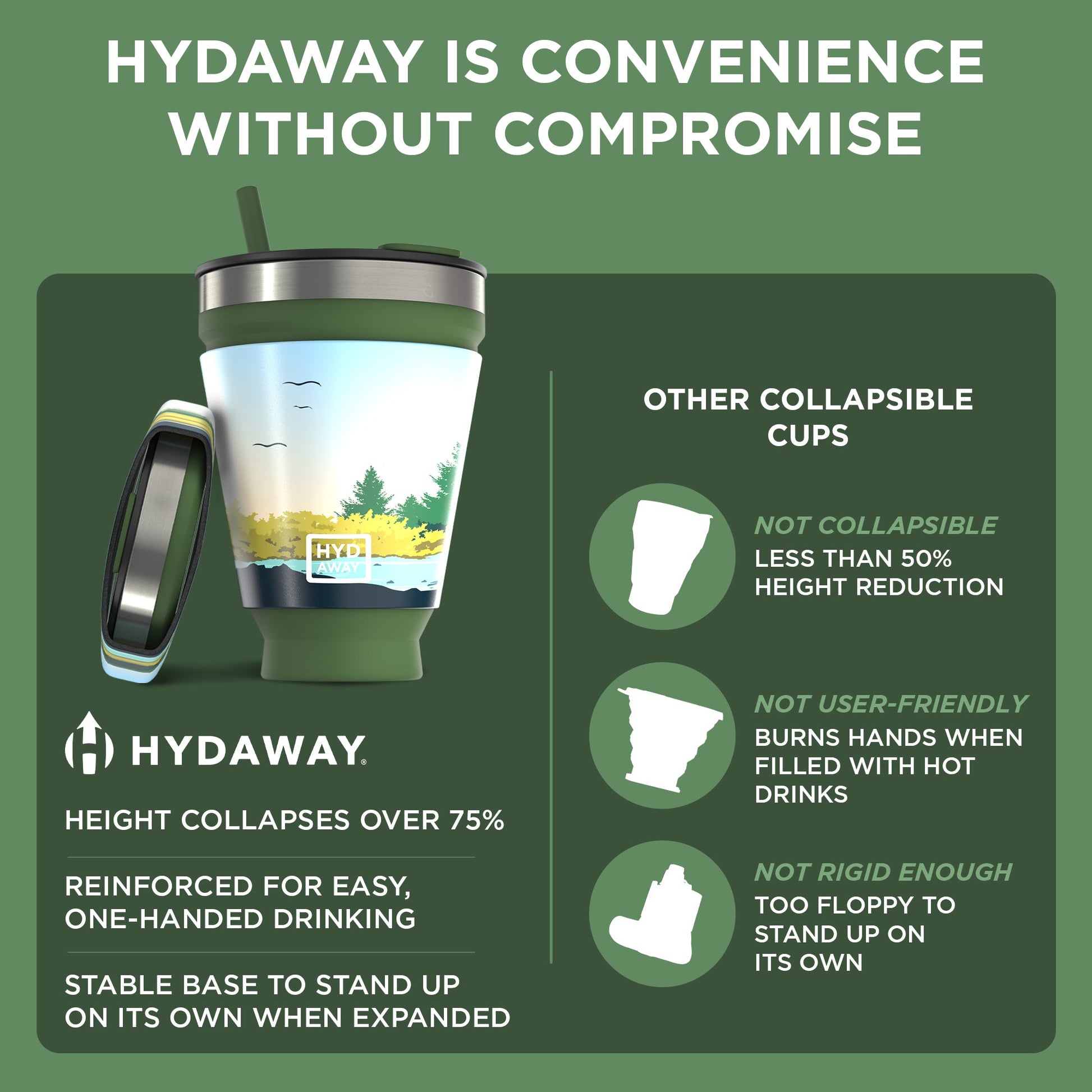 HYDAWAY Collapsible Insulated Drink Tumbler