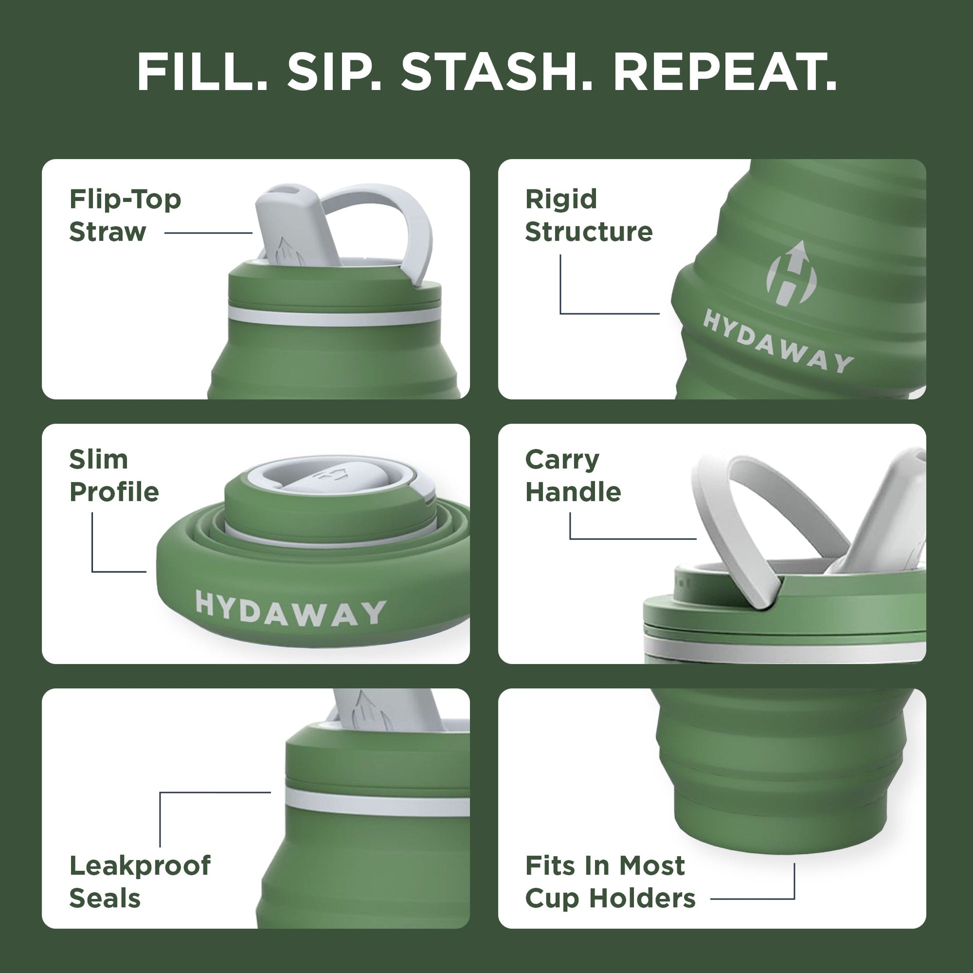 HYDAWAY Collapsible Water Bottle | 17oz