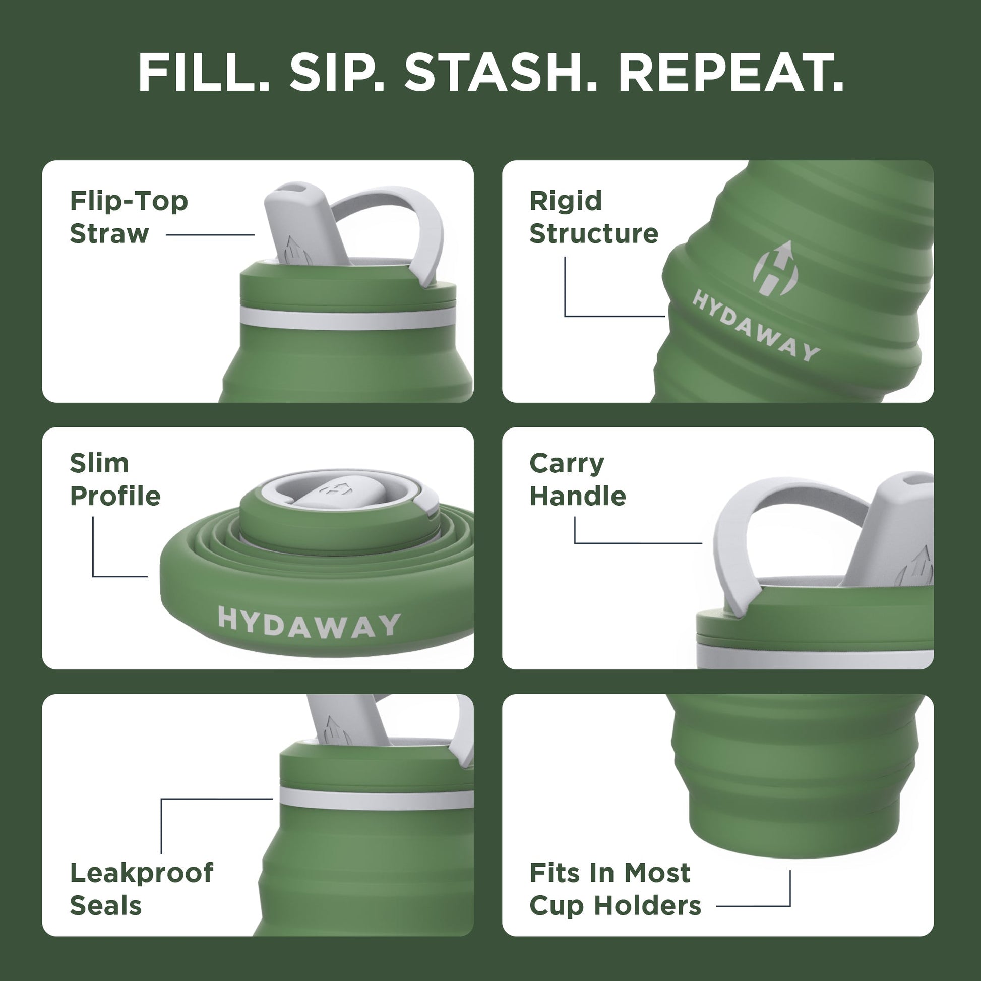 HYDAWAY Collapsible Water Bottle | 25oz