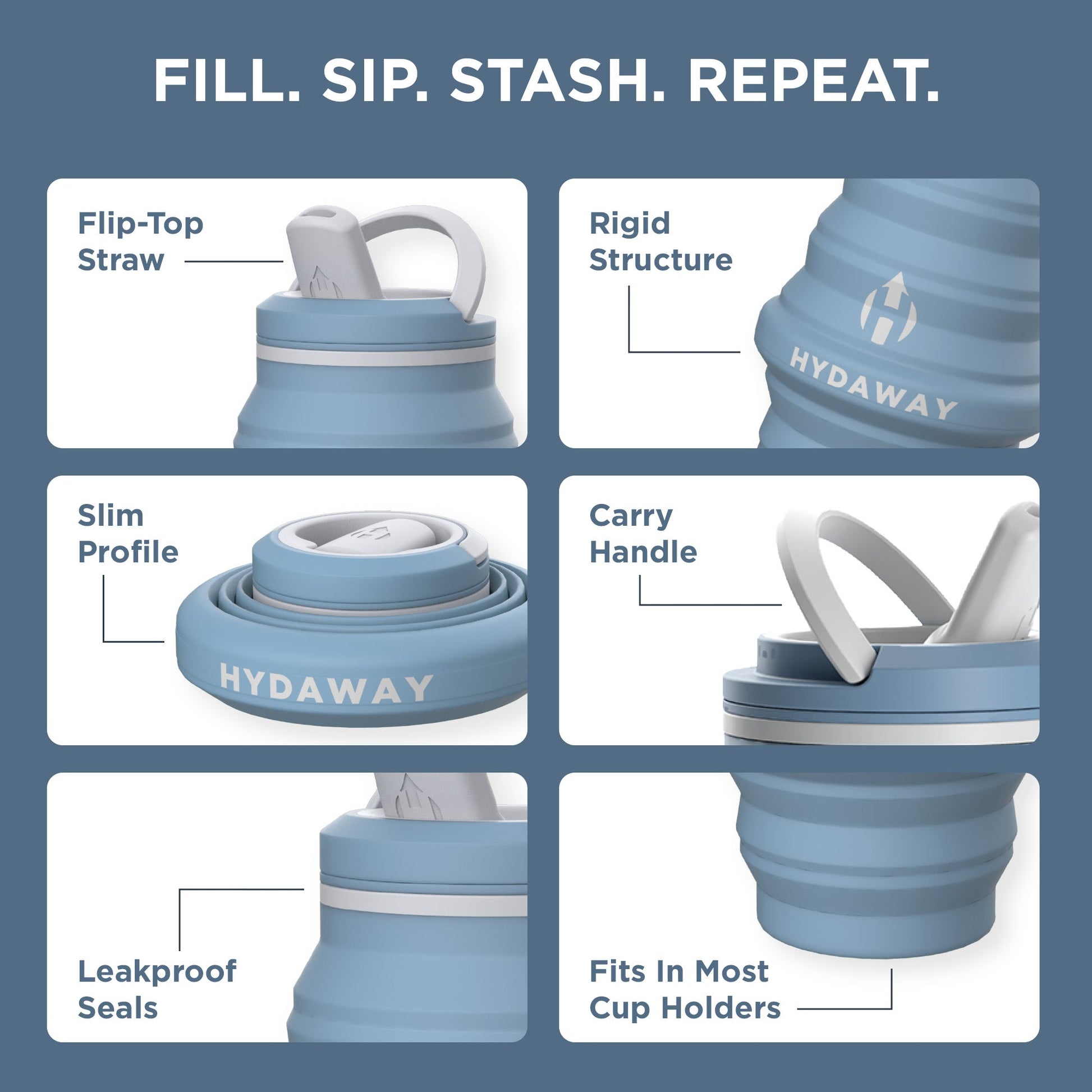 HYDAWAY Collapsible Water Bottle | 17oz