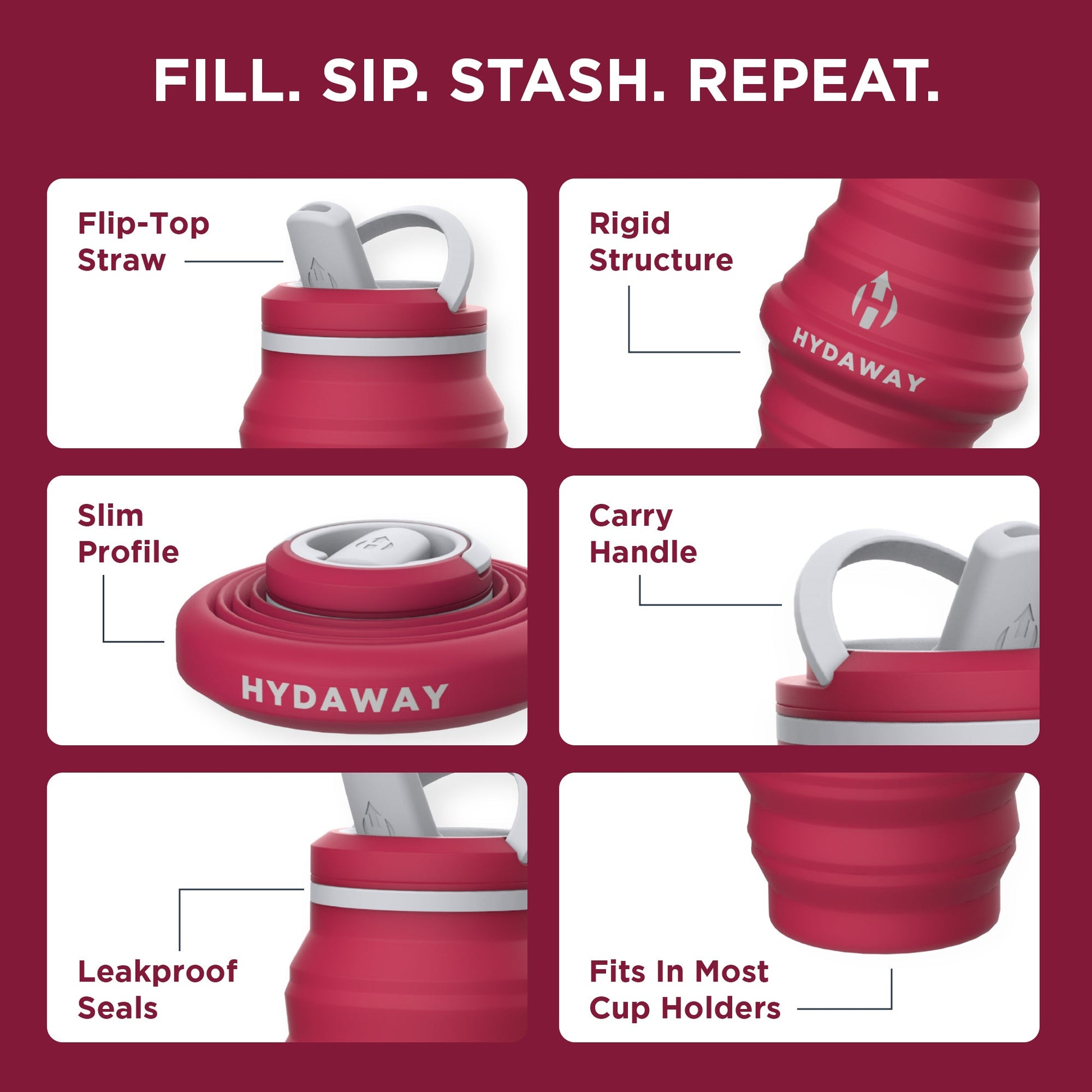 HYDAWAY Collapsible Water Bottle | 25oz