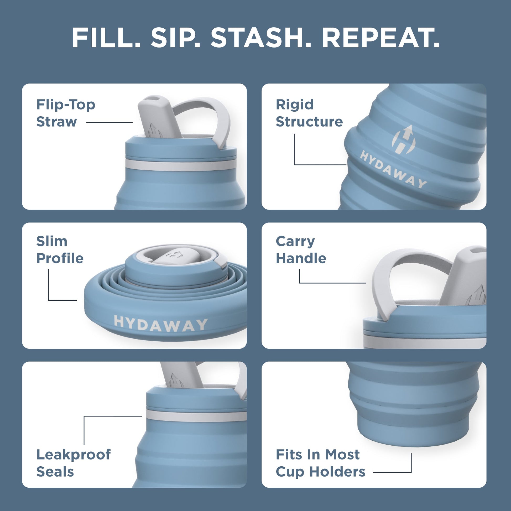 HYDAWAY Collapsible Water Bottle | 25oz