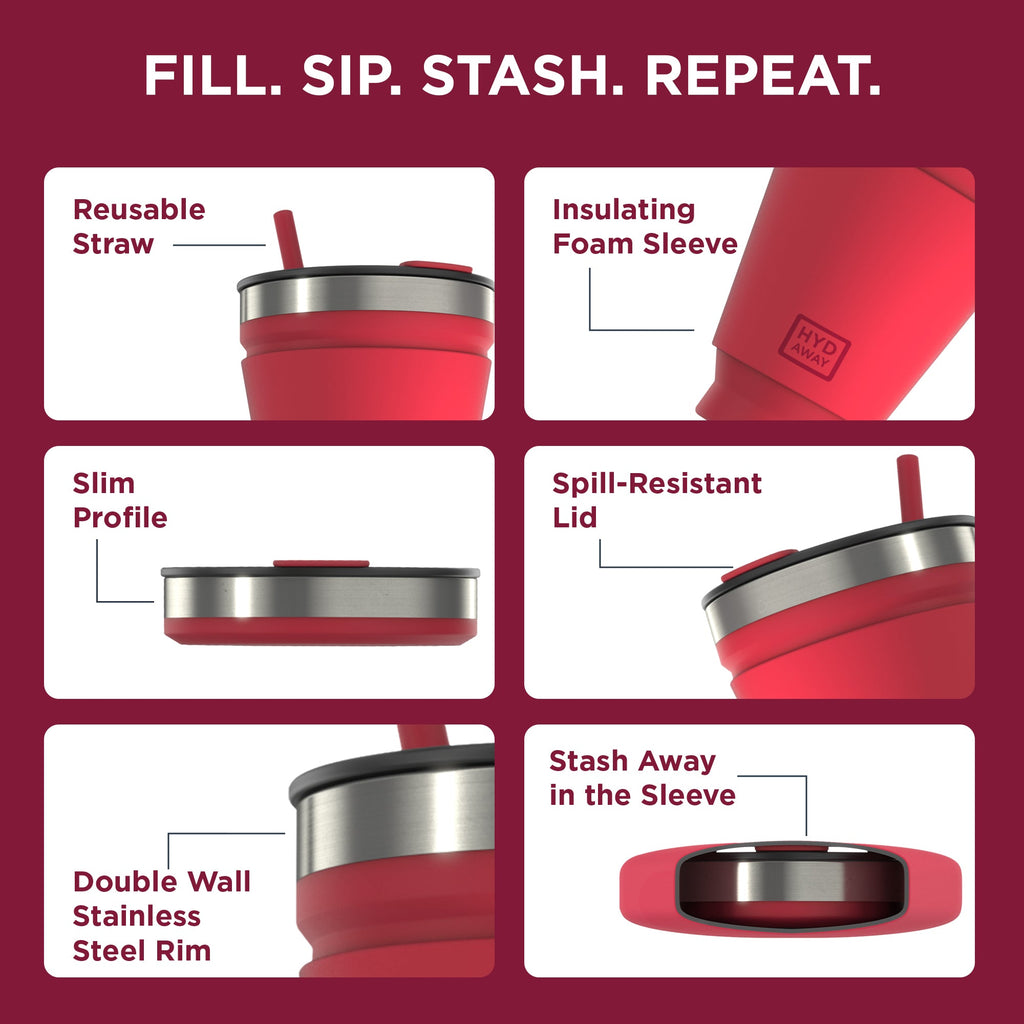 HYDAWAY Collapsible Insulated Drink Tumbler